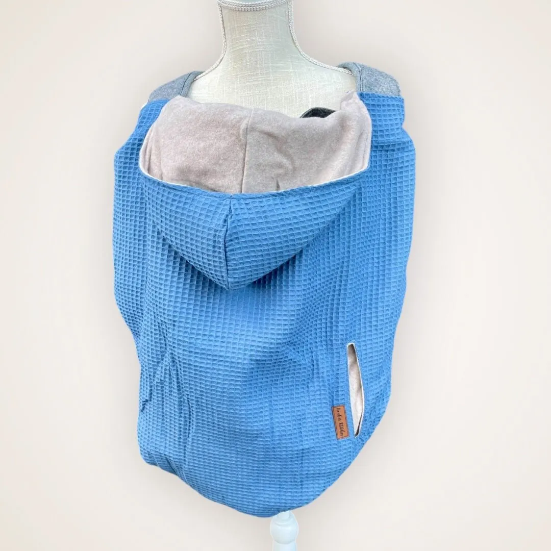 Blue Waffle- Sweater Knit Carrier Cover