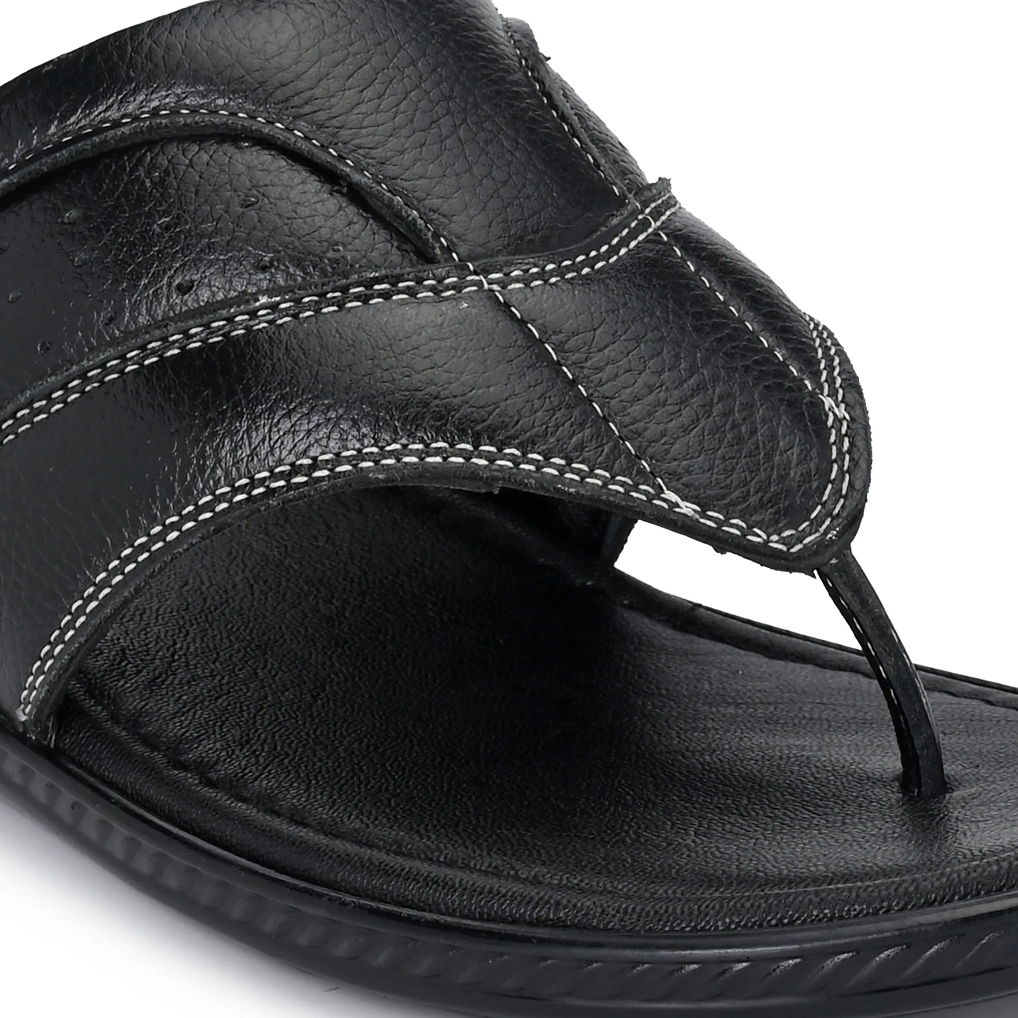 Stylish Serenity: Genuine Leather Slippers for Men